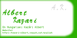 albert kazari business card